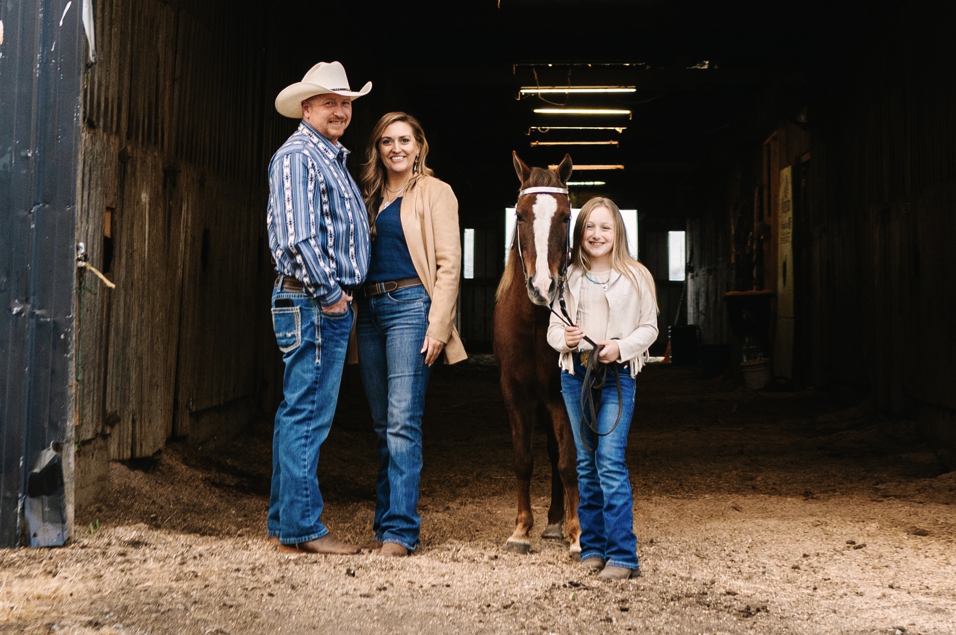 Eric Caudill Pleasure Horses family with their horse